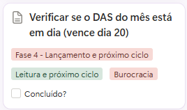 Exemplo de tarefa individual